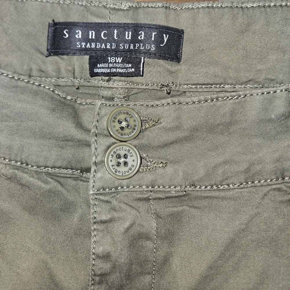 Santuary Women's Jogger Cargo Pants, Olive Green 18W - Picture 7 of 9